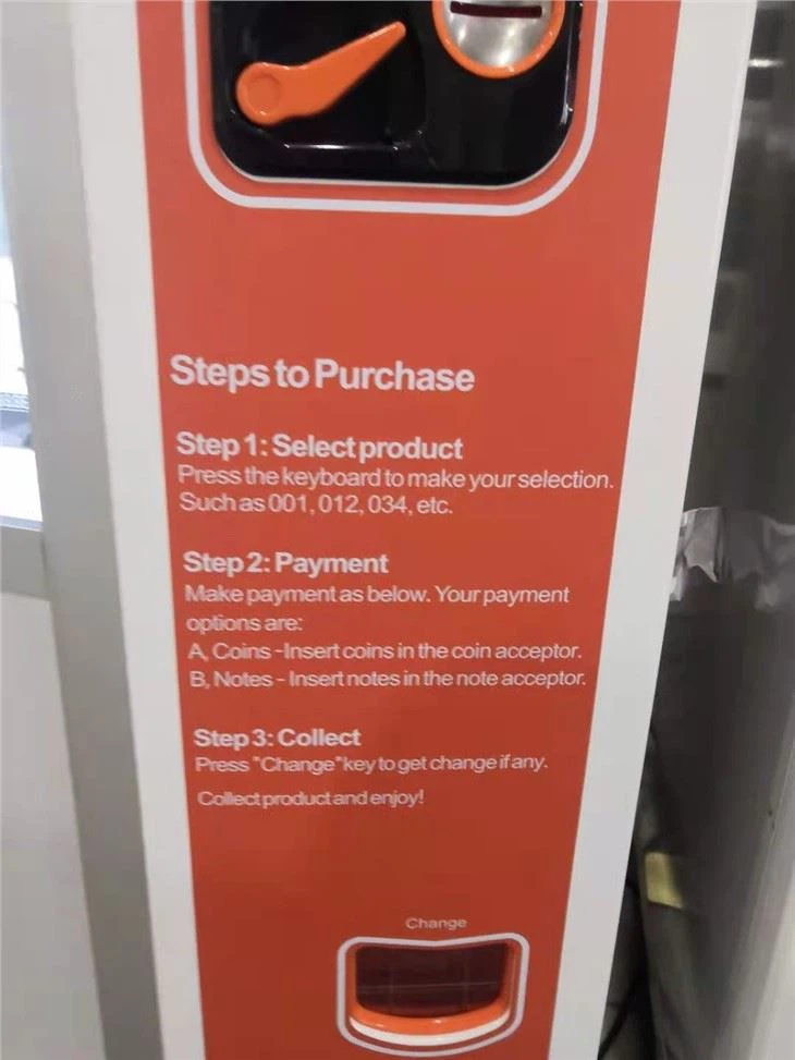 Vending machine operation guide